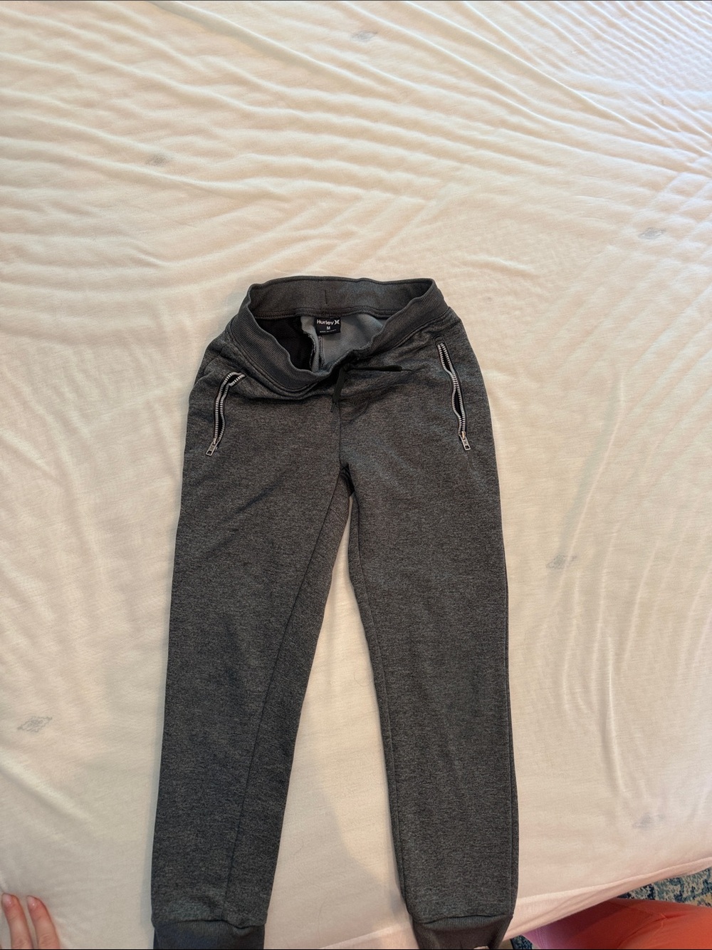 Hurley Dark Gray Kids Jogger Sweatpants with Zipper Pockets